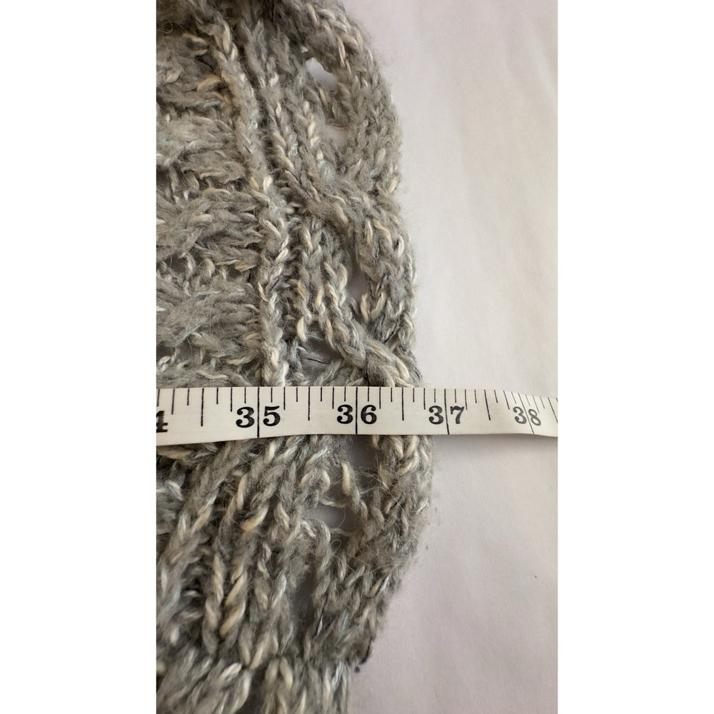 Free People Open Knit Chunky Cable Sweater Tunic Grunge Distressed Sz L/G - Picture 7 of 10
